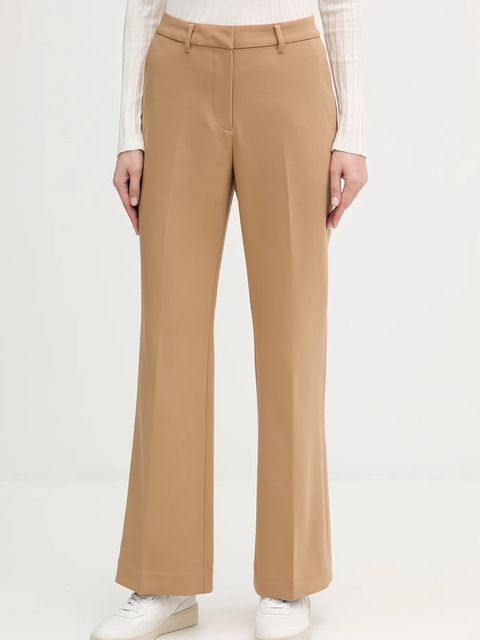 Gant spodnie damskie kolor brązowy proste high waist 4150334 - zdjęcie produktu nr 1