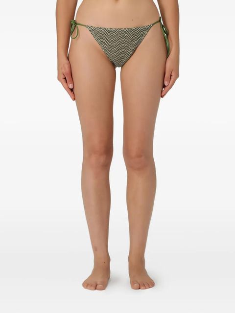 MC2 Saint Barth textured tie-side bikini bottom - Green