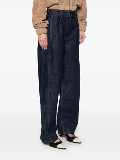 Magda Butrym belted wide-leg jeans - Blue