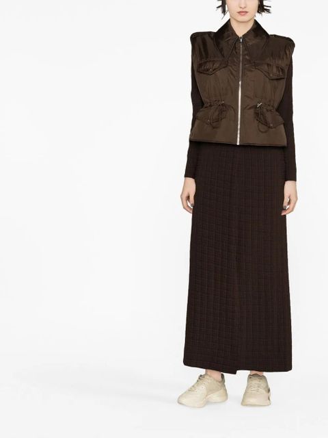 GANNI sleeveless drawstring gilet - Brown - zdjęcie produktu nr 2