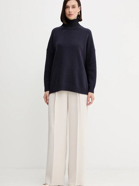 Weekend Max Mara sweter wełniany BORGIA damski kolor granatowy z golfem 2525366112600
