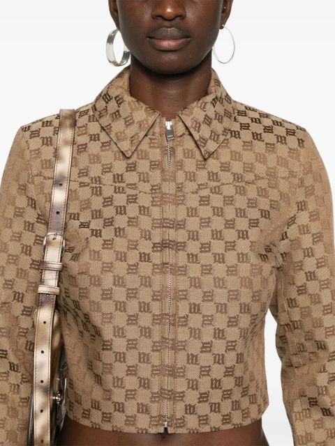 MISBHV jacquard-monogram cropped jacket - Neutrals
