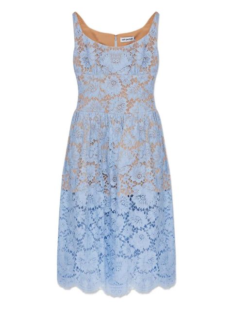 Self-Portrait floral-lace midi dress - Blue - zdjęcie produktu nr 1