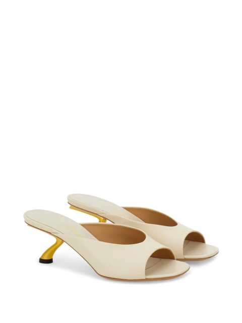 Ferragamo S-shaped heeled slides - Neutrals - zdjęcie produktu nr 2