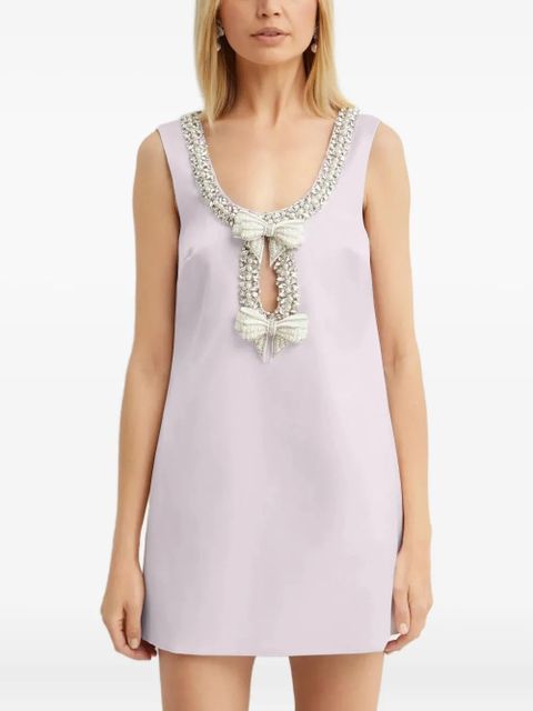 Self-Portrait crystal-embellished bow mini dress - Pink - zdjęcie produktu nr 1