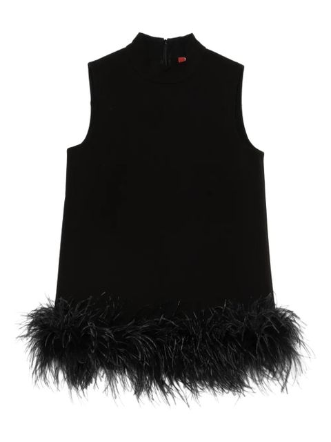 Max Mara feather-trim top - Black - zdjęcie produktu nr 1