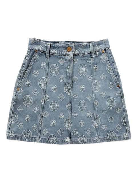 Casablanca monogram-patterned skirt - Blue - zdjęcie produktu nr 1