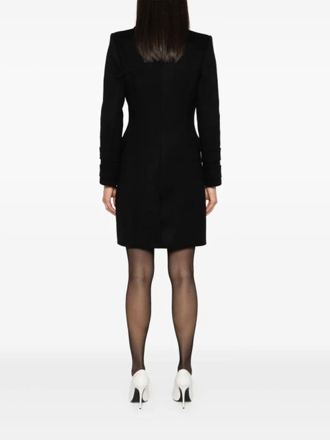 Balmain double-breasted wool coat - Black