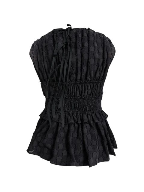 Cecilie Bahnsen shirred cloqué top - Black - zdjęcie produktu nr 1