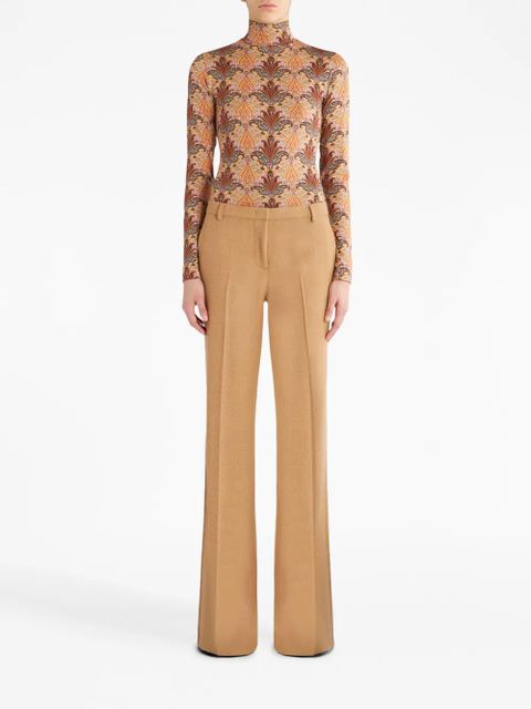 ETRO pressed-crease flared trousers - Brown - zdjęcie produktu nr 2