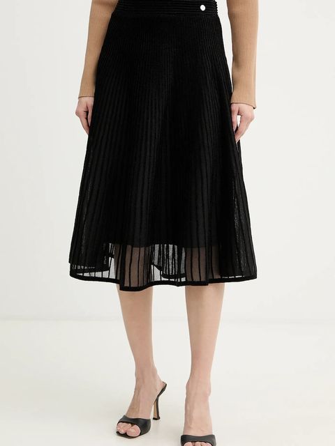 Karl Lagerfeld spódnica kolor czarny midi rozkloszowana B1W12028 - zdjęcie produktu nr 1