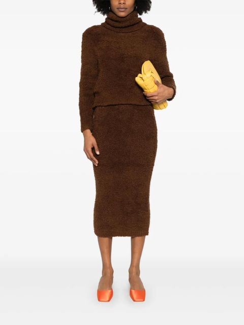 Self-Portrait oversize-collar sweater - Brown