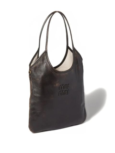 Miu Miu Ivy leather tote bag - Brown - zdjęcie produktu nr 2