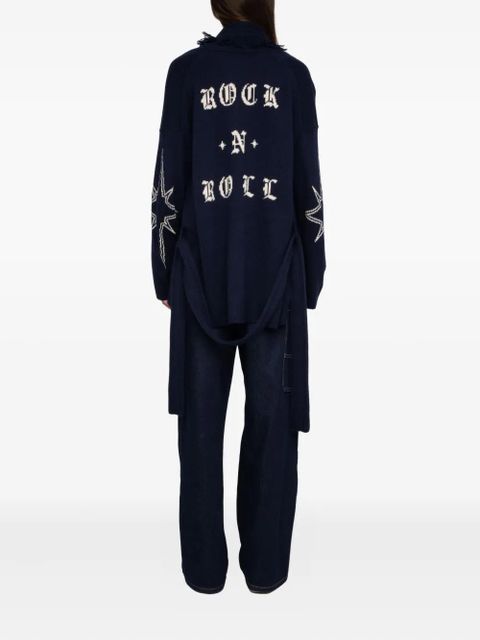 Zadig&Voltaire Alpa fringed star cardi-coat - Blue
