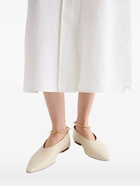 Jil Sander pointed-toe metal-detail ballerina - White