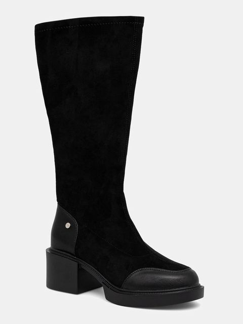 GOE kozaki damskie kolor czarny na słupku SS2N4403 BLACK - zdjęcie produktu nr 1