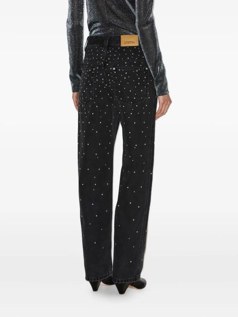MARANT ÉTOILE Brinsa gradient-studded jeans - Black