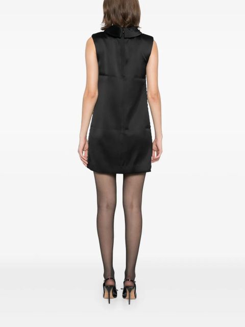 Self-Portrait chain-detail satin dress - Black - zdjęcie produktu nr 2