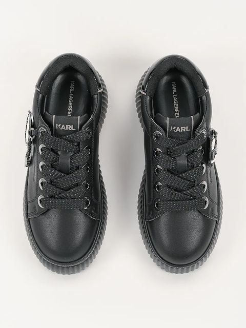 Karl Lagerfeld sneakersy skórzane KREEPER LO damskie kolor czarny KL42376T