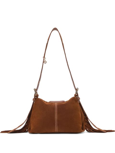 Maje fringed suede shoulder bag - Brown - zdjęcie produktu nr 1