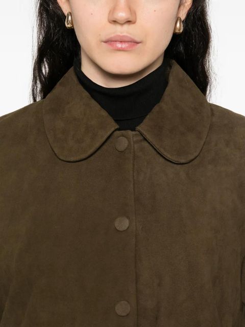 Ba&Sh classic-collar leather jacket - Green