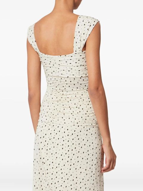 ISABEL MARANT ruched polka-dot top - Neutrals