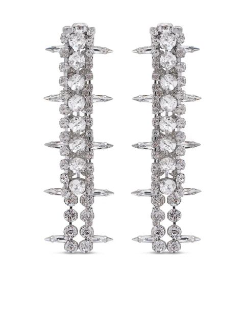 AREA crystal-embellished fringe drop earrings - Silver - zdjęcie produktu nr 1