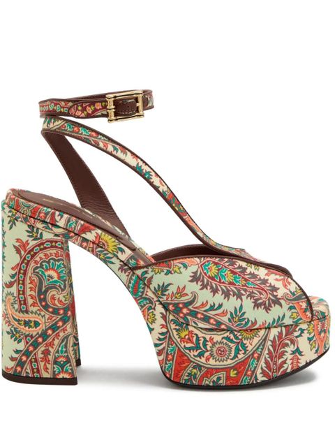 ETRO Paisley-print platform sandals - Neutrals - zdjęcie produktu nr 1