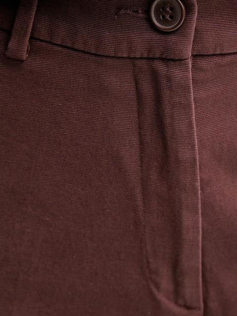 Sisley spodnie damskie kolor brązowy proste medium waist