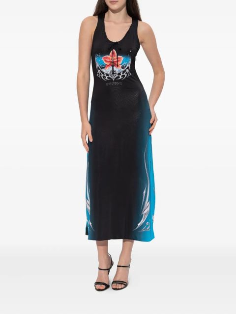 Casablanca Blades Slinky jersey midi dress - Black