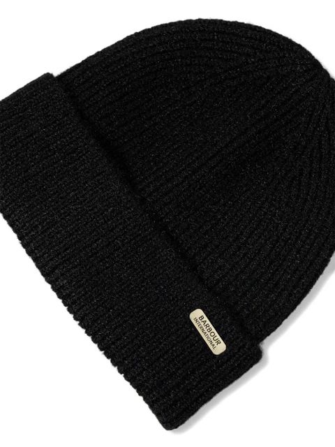 Barbour ribbed-knit beanie hat - Black