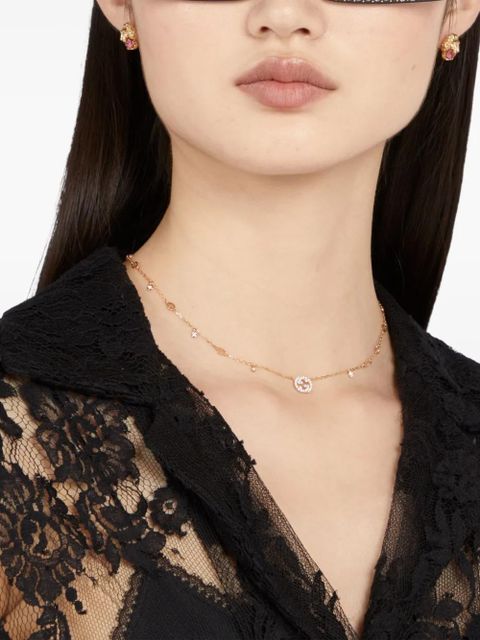 Gucci 18K rose gold Interlocking Gourmette diamond necklace - Pink - zdjęcie produktu nr 2