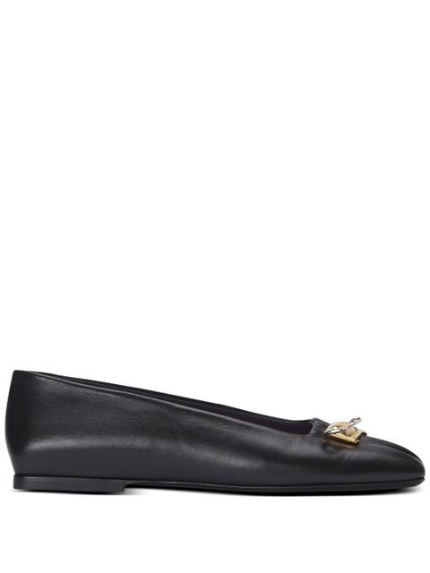 Balmain safety pin detail leather ballerinas - Black - zdjęcie produktu nr 1