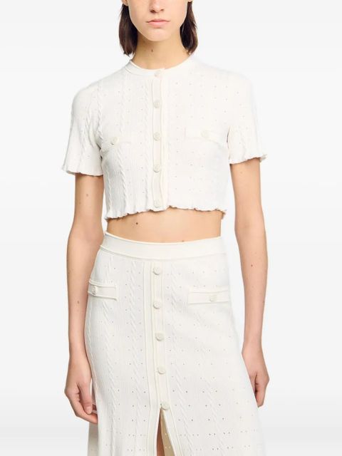 SANDRO cable-knit cardigan - Neutrals - zdjęcie produktu nr 2