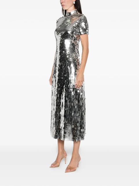 Self-Portrait sequin midi dress - Silver - zdjęcie produktu nr 2