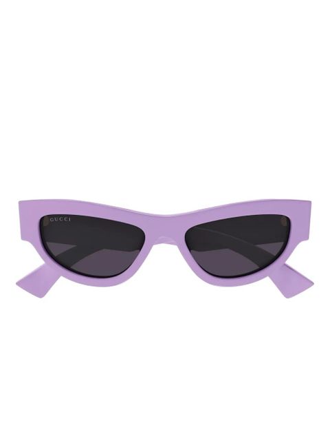 Gucci Eyewear cat-eye logo sunglasses - Purple - zdjęcie produktu nr 2