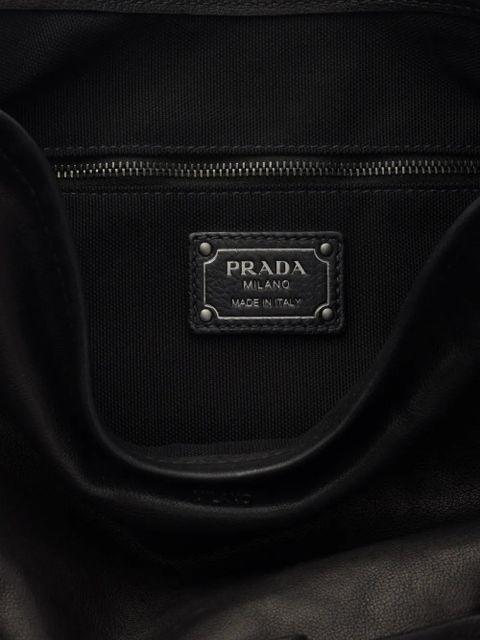 Prada large Route leather tote bag - Black