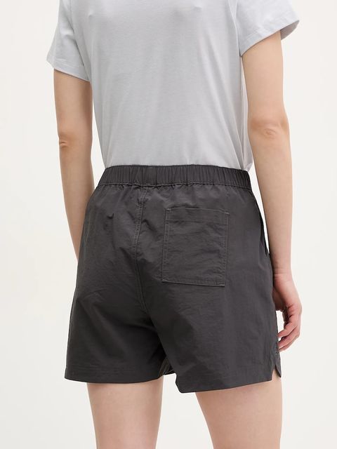 Helly Hansen szorty outdoorowe Vetta kolor szary gładkie high waist 63184