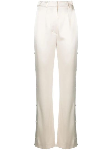Nanushka Felina side-button satin pants - Neutrals - zdjęcie produktu nr 1