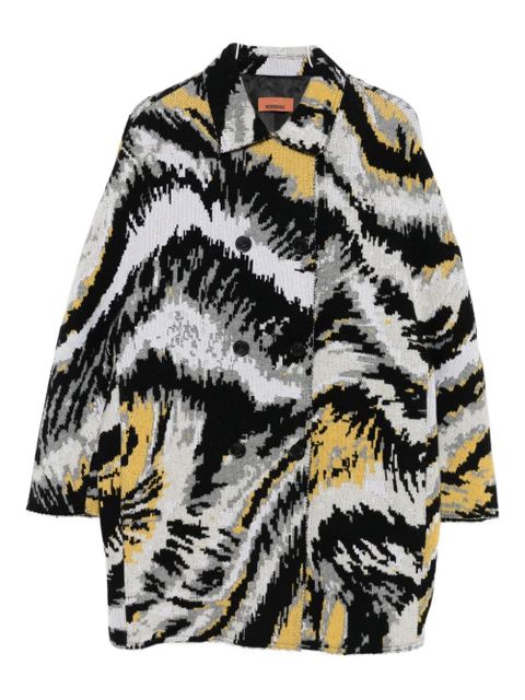 Missoni abstract-pattern double-breasted coat - Black