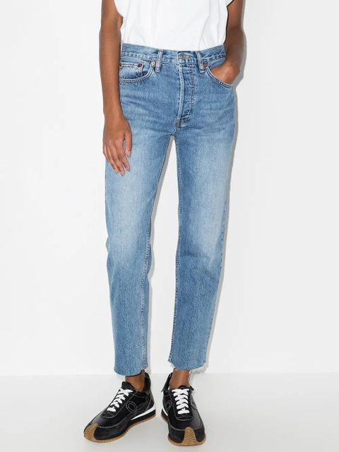 RE/DONE Stove Pipe cropped jeans - Blue
