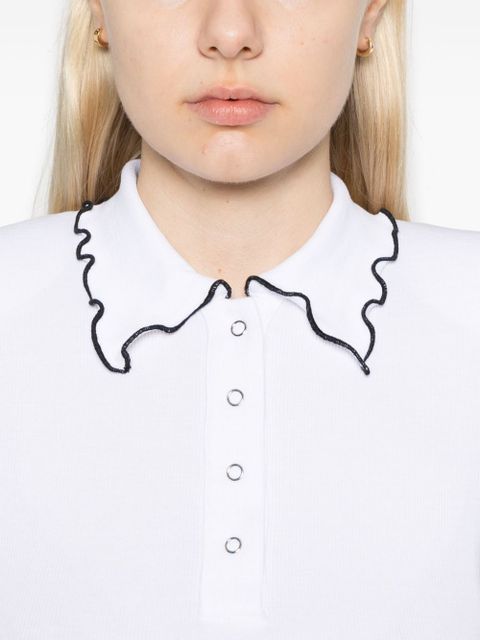 ROTATE BIRGER CHRISTENSEN ribbed polo top - White