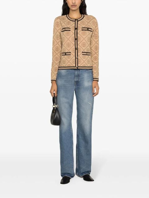 Tory Burch Kendra embossed wool cardigan - Brown - zdjęcie produktu nr 2