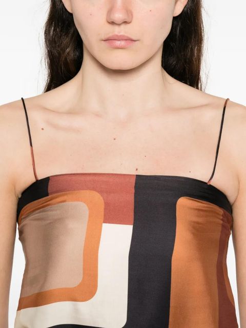 Faithfull the Brand Aina geometric-pattern blouse - Orange