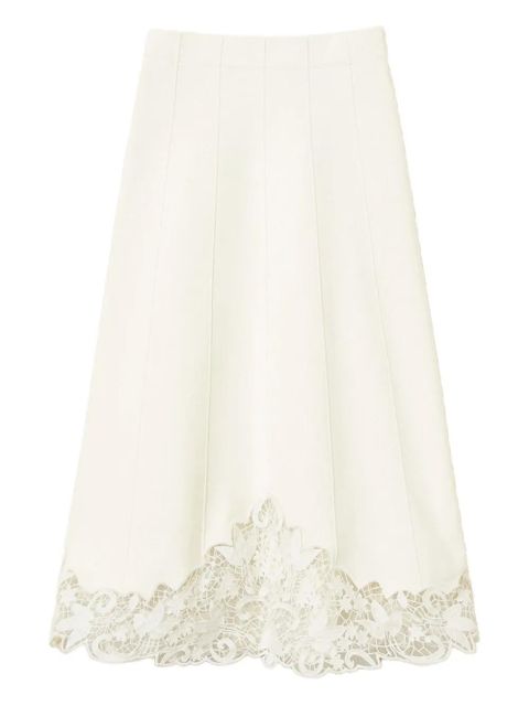 TWINSET lace-trimmed midi skirt - White - zdjęcie produktu nr 1