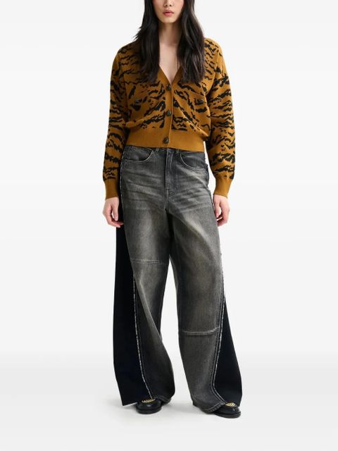 Essentiel Antwerp Icali tiger-pattern cardigan - Brown