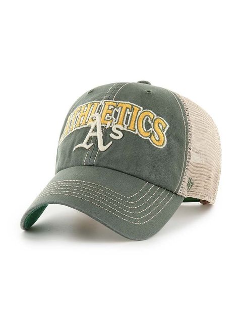 47 brand czapka z daszkiem MLB Oakland Athletics kolor zielony z aplikacją B-TSCLA18LAP-BTB