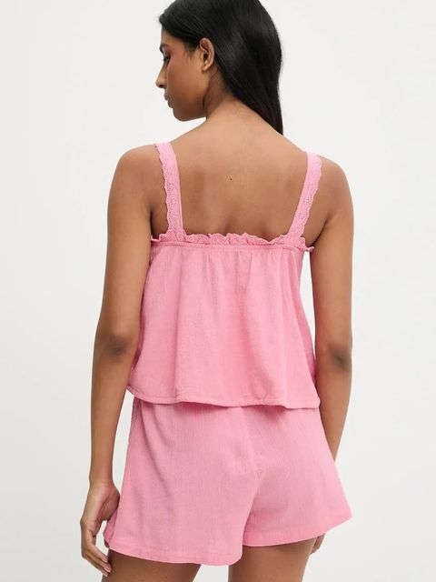Answear.LAB bluzka i szorty bawełniane damski kolor różowy - zdjęcie produktu nr 2