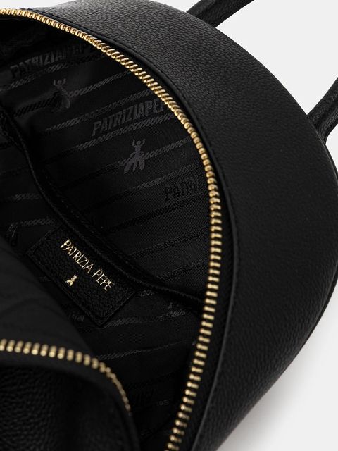 Patrizia Pepe plecak skórzany damski kolor czarny mały gładki 8B0325 L001