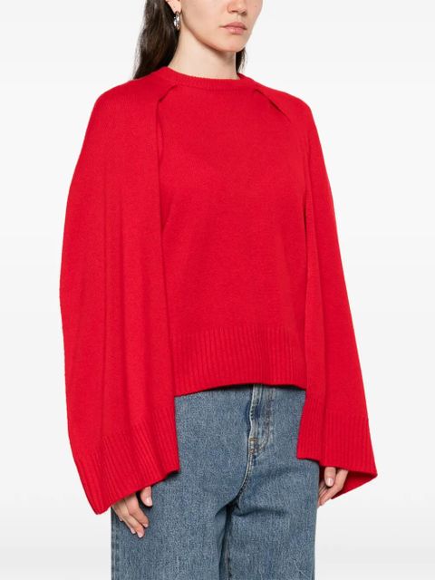 TOTEME cape-detail round-neck sweater - Red